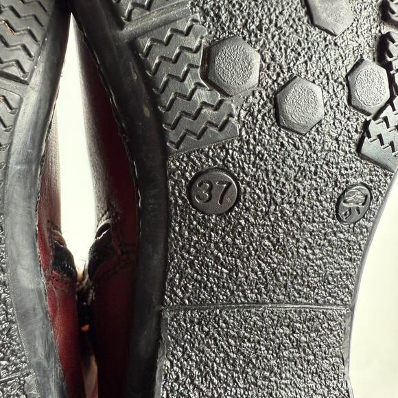 Rieker Rebecca Boots Women's 6.5 Burgundy Leather Pull On Block Heel Side Zip - Picture 10 of 10